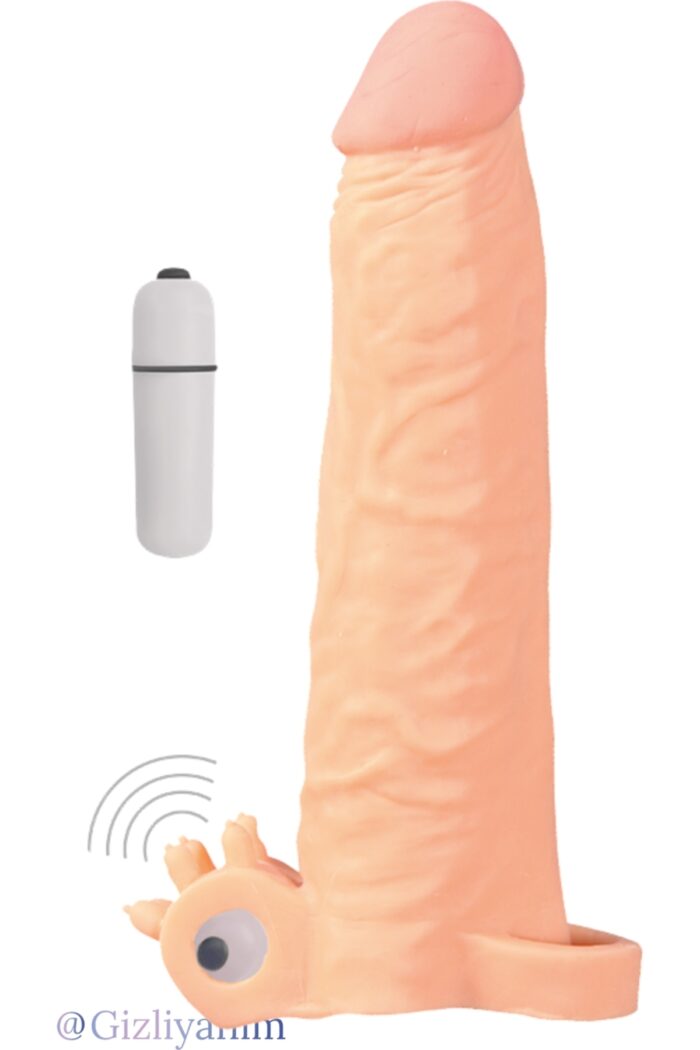 X-Tender Series - X-Tender Realistik Sleve - 19 cm Uzunluk - 5,6 cm Uzatma - Titreşimli Sleve - 120 gr Ağırlığında - Gerçekçi Ten Dokusunda - Görsel 5