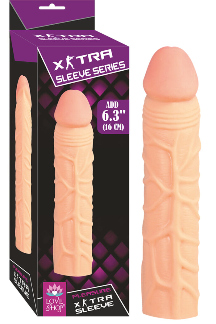 EXTRA SLEEVE SİLİKON PENİS KILIFI 16 CM 5 CM DOLGU TEN RENGİ - Görsel 5
