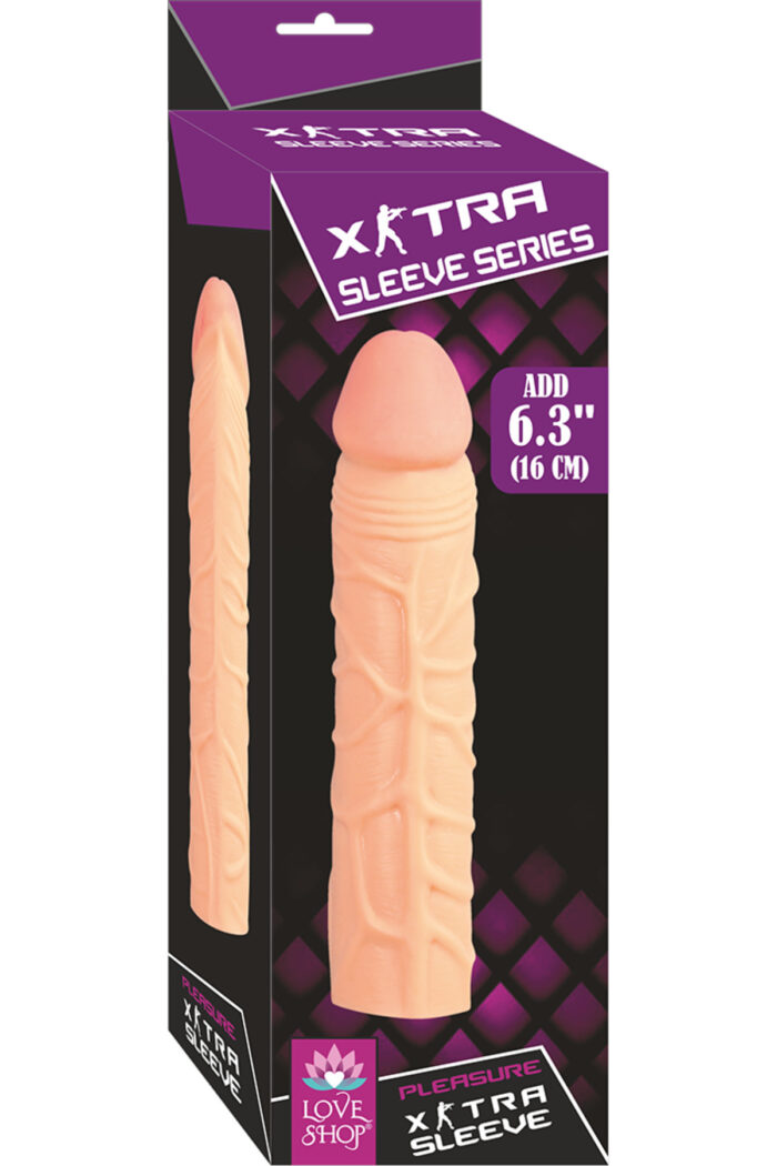 EXTRA SLEEVE SİLİKON PENİS KILIFI 16 CM 5 CM DOLGU TEN RENGİ - Görsel 6