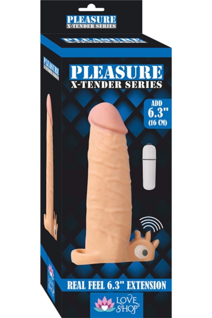X-TENDER SERİES -5.6 cm Dolgu Uzatmalı, 19 cm Penis Kılıfı -Titreşimli - Görsel 2