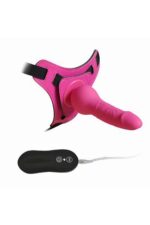 Harnes Silikon Vibratör Pembe Renk - 10 Fonksiyonlu Titreşim - 100% Silikon - Belden Bağlamalı Vibratör - 16 cm Pembe
