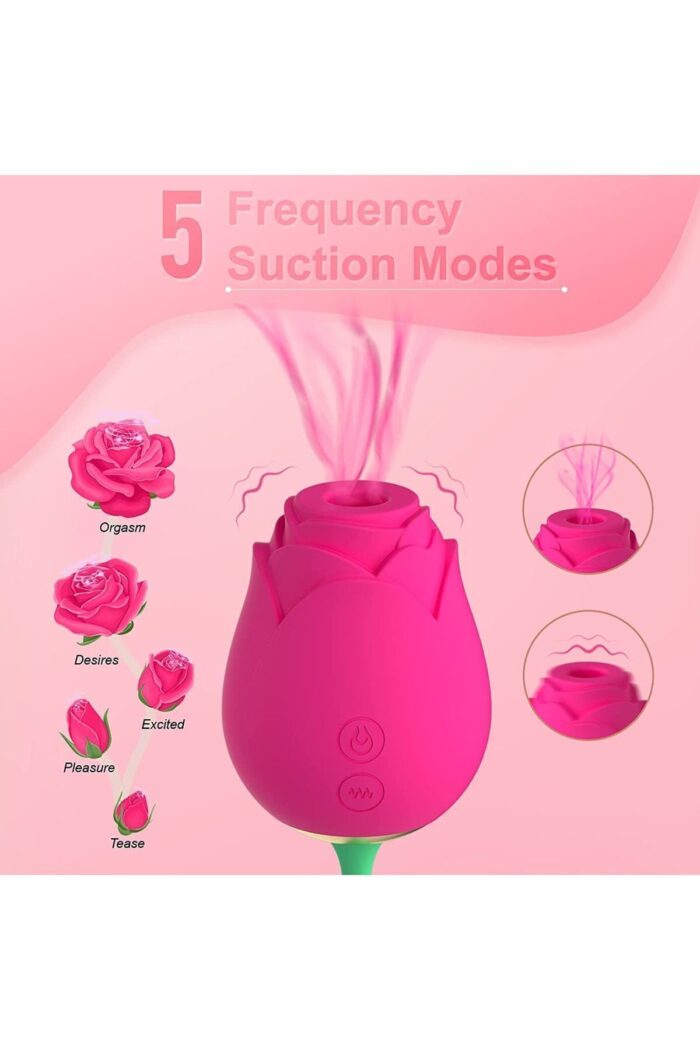 Rose Vibratör * 5 Fonksiyonlu Emme Özelliği * Vajinal-Klitoris ve G Uyarıcı Olarak Kullanıma Uygun * Çift Motorlu 10 Mod Güçlü Titreşim* Klitoris - G Nokta Uyaran Usb Şarj 7.6 Cm Gül Vibratör - Image 2