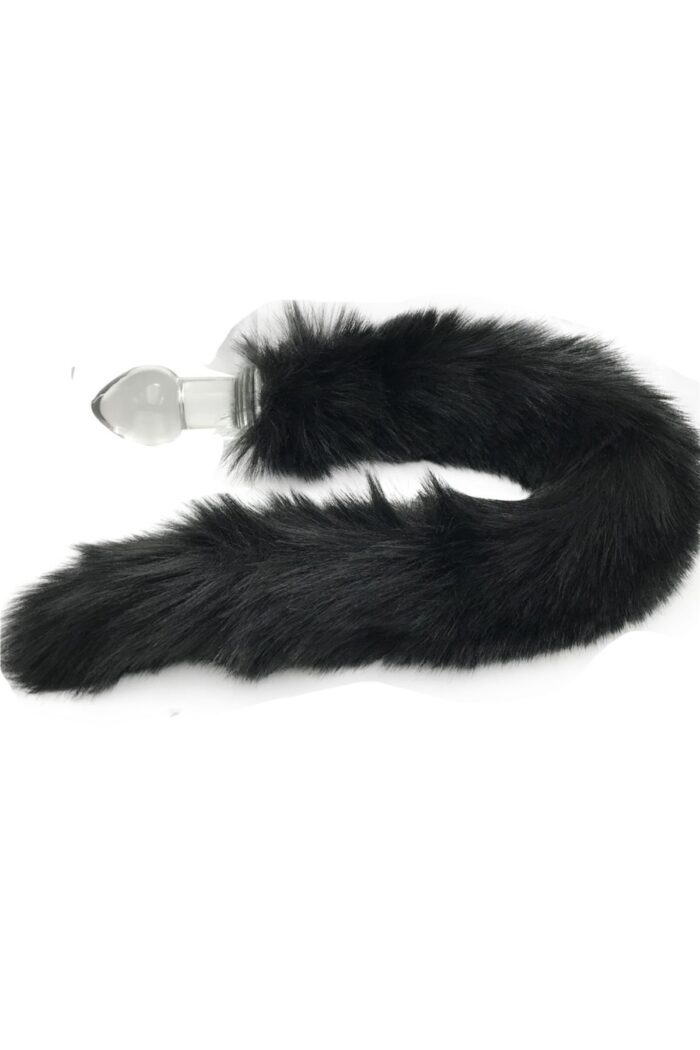 9 Cm Boy / 3,8 cm En /Anal Plug Zevk Veren Tıkaç 37 cm Siyah Peluş Tilki Kuyruk Anal Plug - Image 2