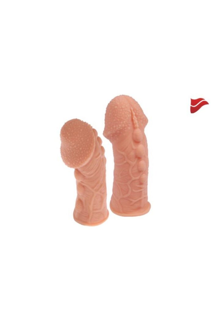 Ekstra Dolgu İle Kalınlaştıran Penis Kılıfı - COCK SLEEVE Kabatma Desenli Tırtıklı - Image 5