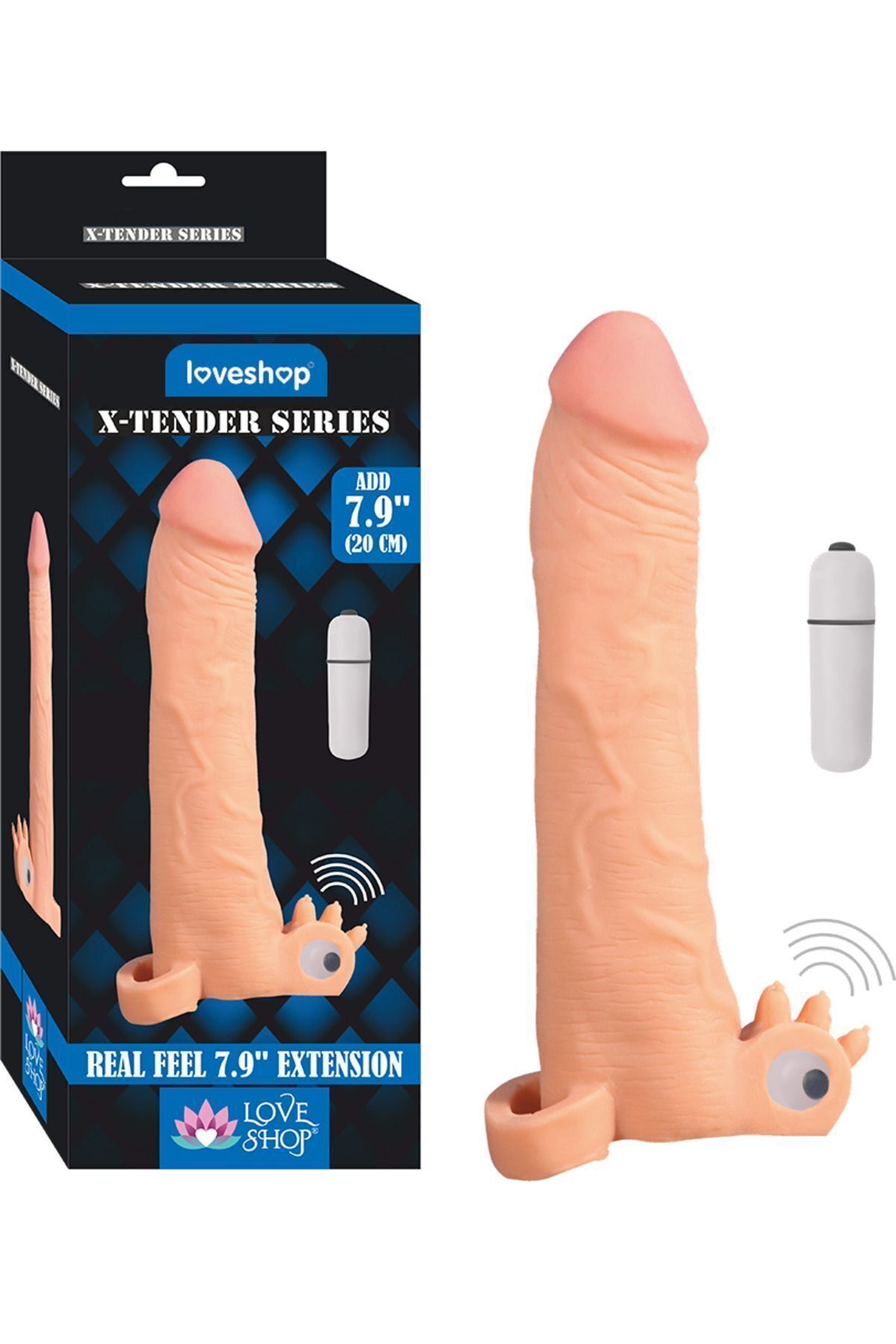 1_org_zoom-1412.jpg 20 cm, 6.6 cm Dolgu İle Uzatmalı Titreşimli Kılıf X-TENDER REALİSTİK SLEVE - Görsel 1