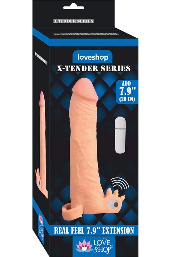20 cm, 6.6 cm Dolgu İle Uzatmalı Titreşimli Kılıf X-TENDER REALİSTİK SLEVE - Image 2