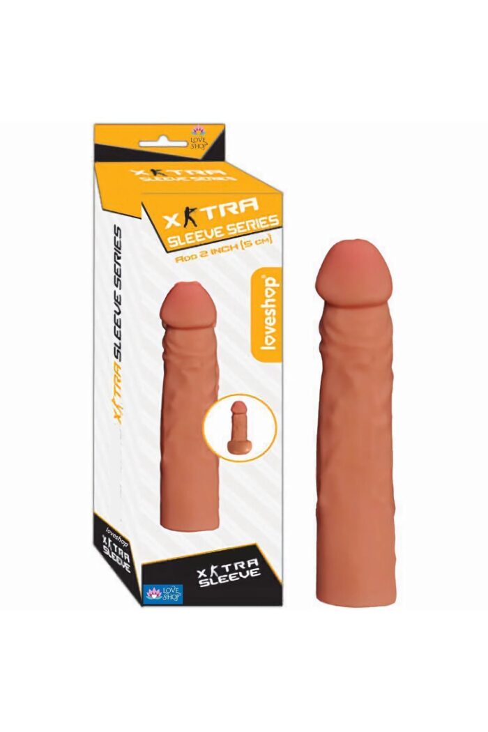 EXTRA SLEVE Silikon Penis Kılıfı - 5 cm Ekstra Dolgu -Toplam 17 cm Damarlı - Görsel 2