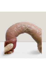 Ultra Gerçekçi Çift Katmanlı Dildo - Esnek Eğilip Bükülen Kıkırdaklı Silikon Vantuzlu 21.5 cm - Görsel 3