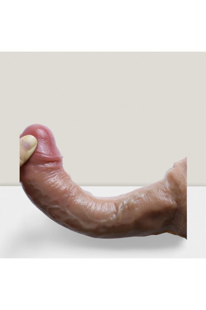 Ultra Gerçekçi Çift Katmanlı Dildo - Esnek Eğilip Bükülen Kıkırdaklı Silikon Vantuzlu 21.5 cm - Image 4