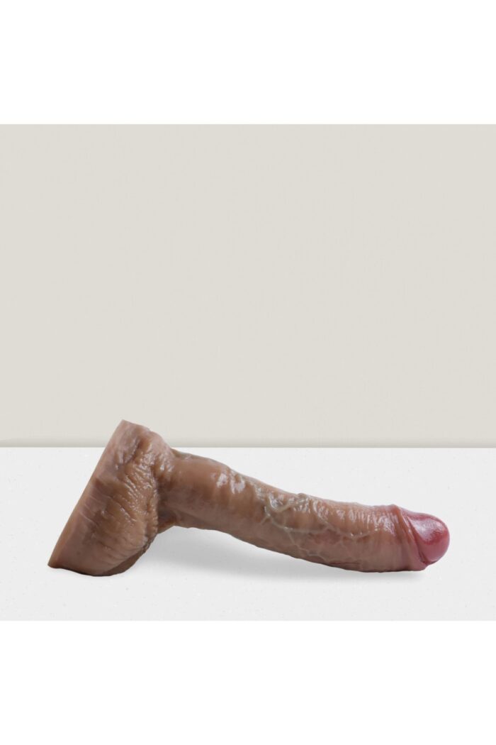 Ultra Gerçekçi Çift Katmanlı Dildo - Esnek Eğilip Bükülen Kıkırdaklı Silikon Vantuzlu 21.5 cm - Image 5