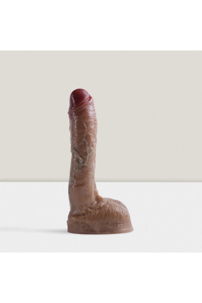 Ultra Gerçekçi Çift Katmanlı Dildo - Esnek Eğilip Bükülen Kıkırdaklı Silikon Vantuzlu 21.5 cm - Image 6