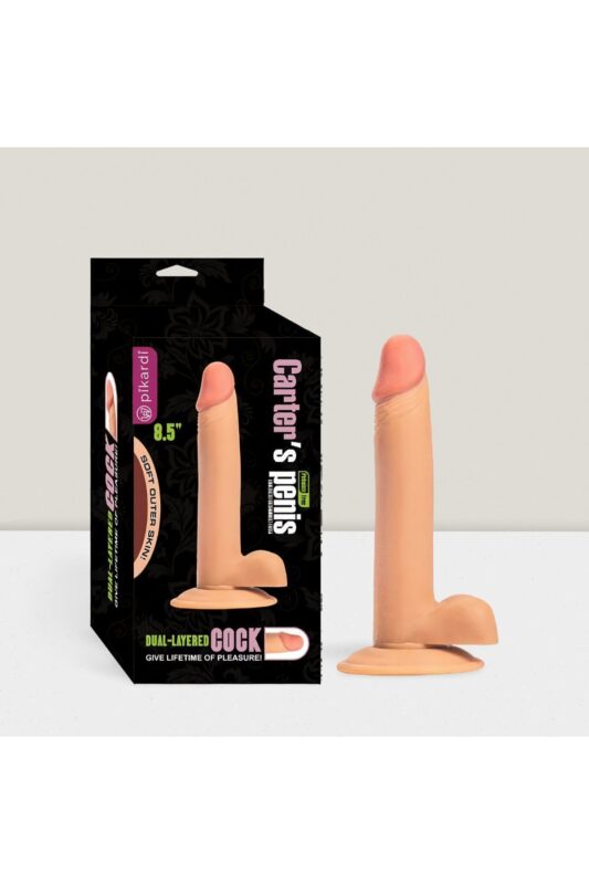 21,5 cm Realistik Penis Dildo - Açık Ten Rengi Vantuz Özellikli - Lüks Malzeme & Cilt Dostu