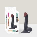 Jack's Dildo * Realistik Penis Dildo -22,5 cm - Siyah Ten Rengi - Vantuzlu ve Testisli En Üst Kalite Lüks Malzeme