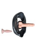 Double Attack Külotlu Realistik * Külotlu Giyilebilen Takılıp Çıkarılabilen Çift Dildo - 15cm Üst - 8 cm Anal Plug - İki Tarafta Hazır - Görsel 3