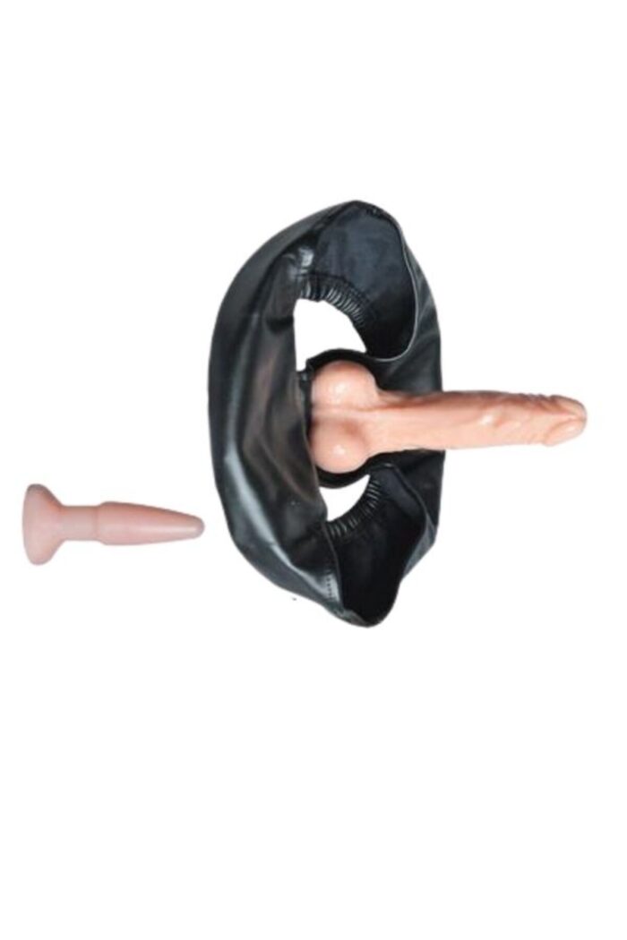 Double Attack Külotlu Realistik * Külotlu Giyilebilen Takılıp Çıkarılabilen Çift Dildo - 15cm Üst - 8 cm Anal Plug - İki Tarafta Hazır - Görsel 3