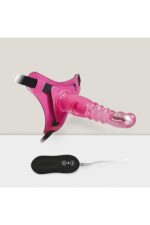 Harness-G Spot Dong * Belden Bağlama Vibratör 10 Farklı Titreşim Modunda 20 cm Uzunluğunda Boğumlu Silikon Pembe Renkli