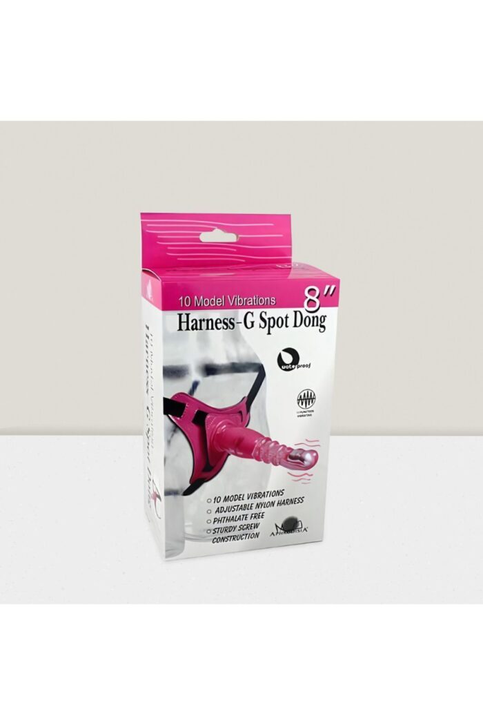 Harness-G Spot Dong * Belden Bağlama Vibratör 10 Farklı Titreşim Modunda 20 cm Uzunluğunda Boğumlu Silikon Pembe Renkli - Görsel 2