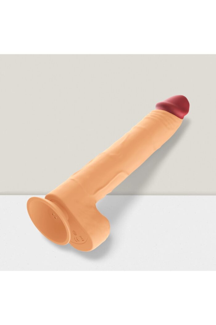 Realistik Penis Vibratör 19 cm Açık Ten Rengi 12 Titreşim Modu Yüksek Vantuzlu 360 Derece Rotasyon Isıtmalı - Image 4
