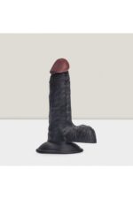 Realistik Penis Dildo - 17,5 cm-Siyah Ten Rengi - Vantuz & Esnek Yapı - Görsel 2