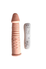 Özel Tırtıklı Titreşimli Kumandalı Dildo - Yukarı Aşağı Rotasyonlu ve Realistik Doku Vibratör Penis - Görsel 2