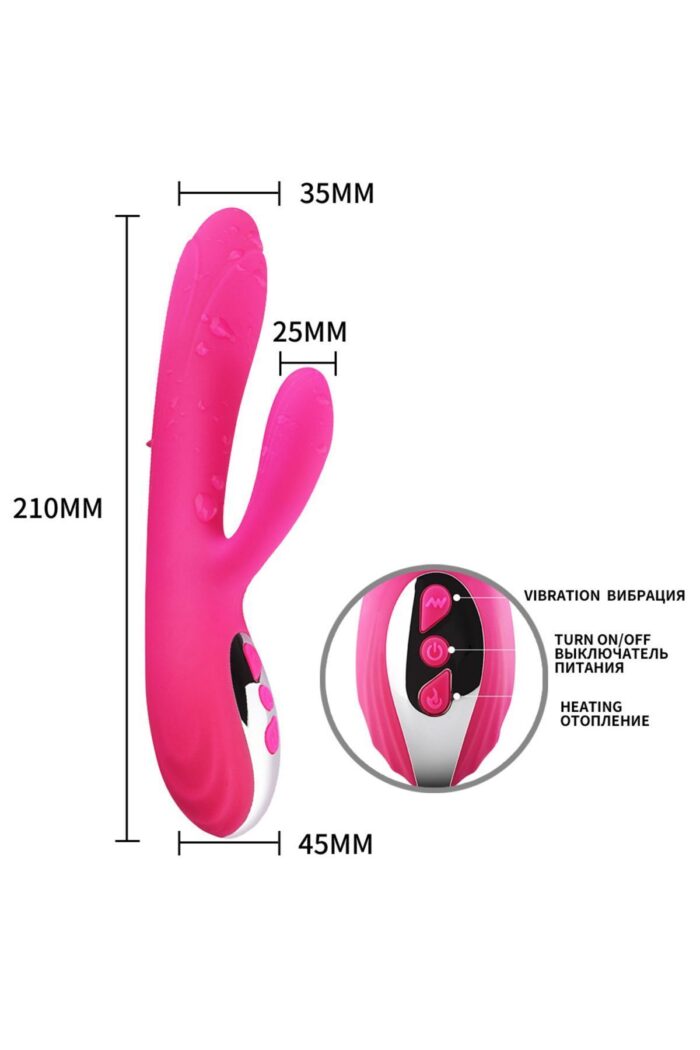 Isıtmalı Sessiz Pembe G Noktası Tavşan Vibratör - Yüksek Kalite USB Şarjlı - Görsel 4