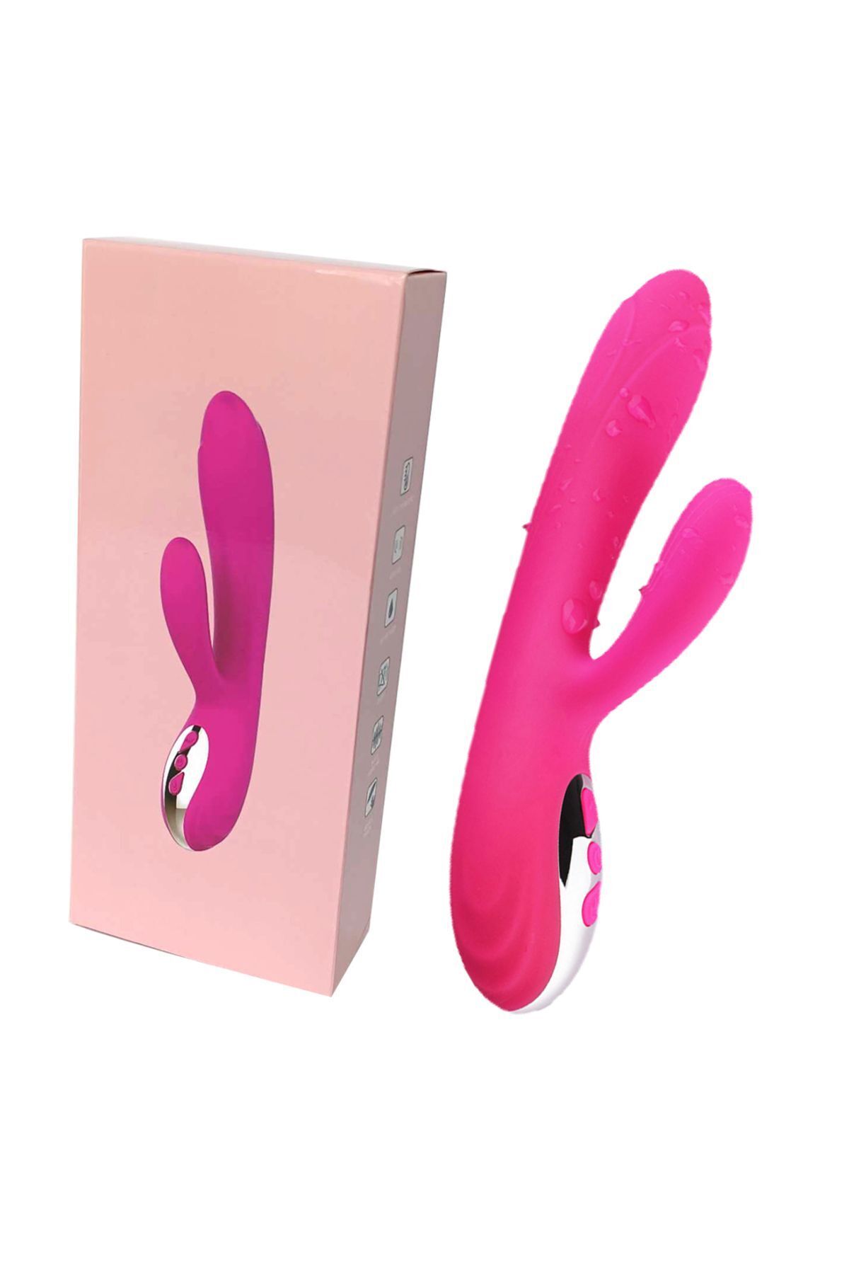 1_org_zoom-1653.jpg Pembe Titreşimli Isıtıcılı USB Şarjlı (Anal Vajinal ) Kullanım Tavşan Vibratör -21 cm--2 Motor - Görsel 1