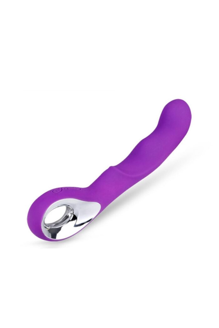 Mor Renkli USB Şarjlı Titreşimli Vibratör - 10 Mod - 20 cm - Görsel 2