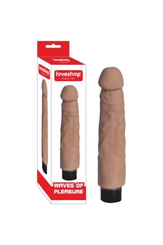 Açık Ten Renkli Damarlı Titreşimli Dildo - Esnek ve Dayanıklı Malzeme