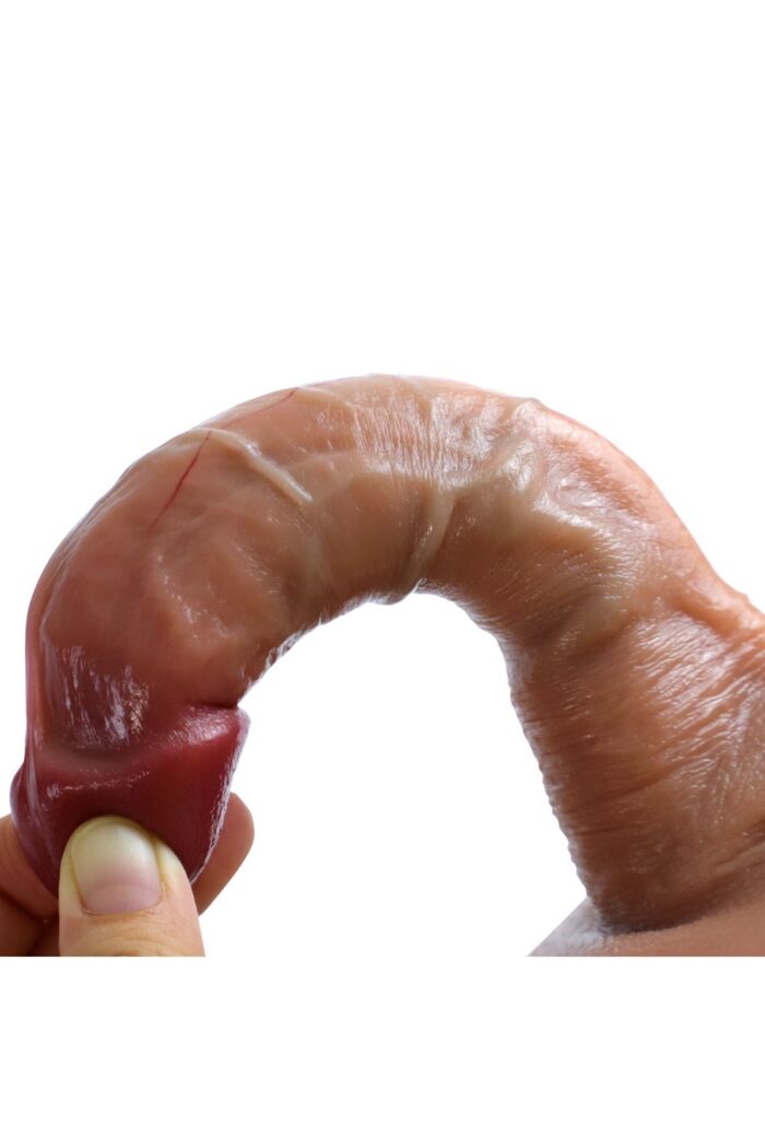 Ultra Gerçekçi Silikon Dildo - Çift Katmanlı, 17 cm, Esnek ve Vantuzlu - Görsel 2
