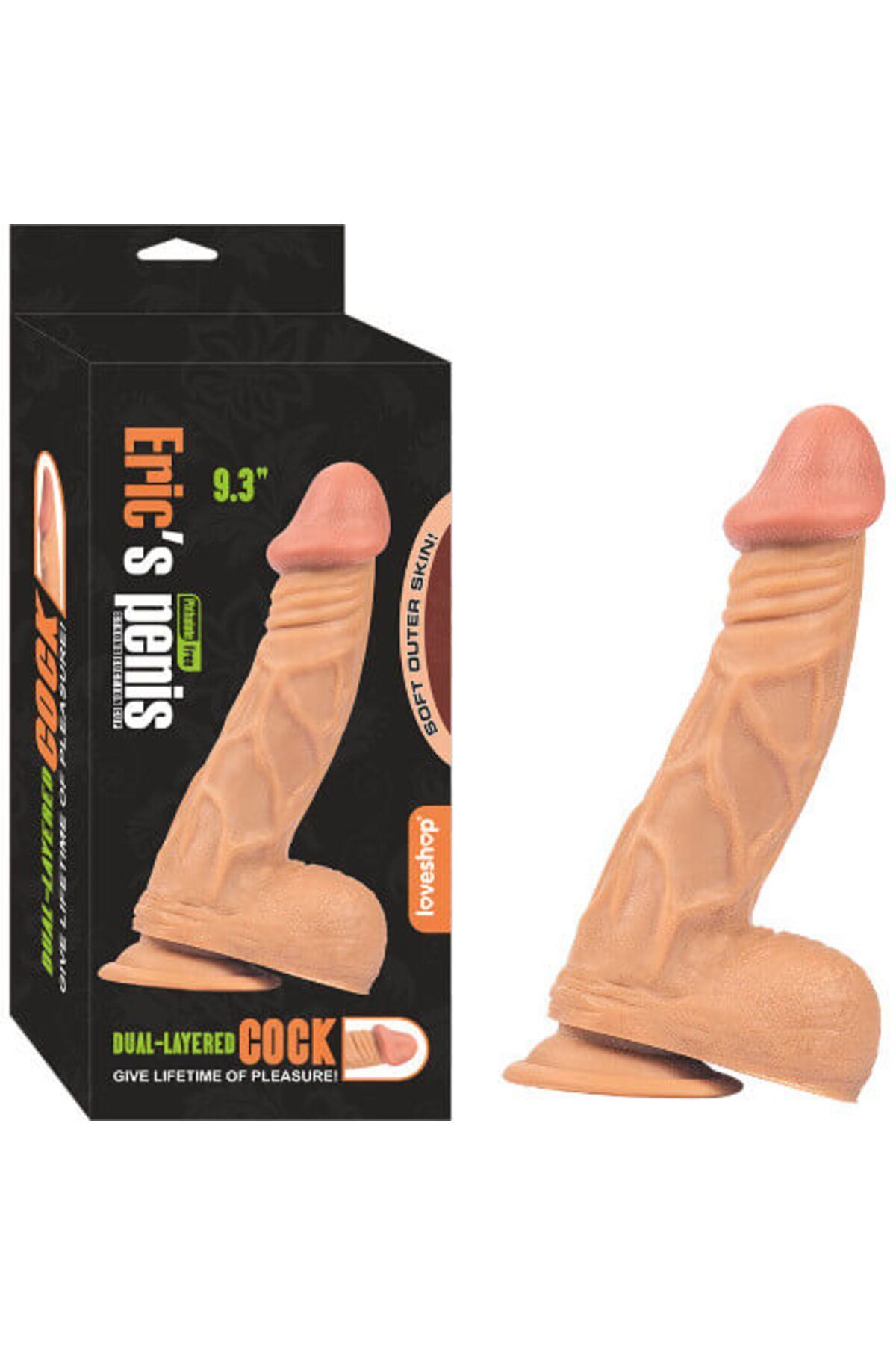 1_org_zoom-1940.jpg Eric's 23,6 cm Realistik Damarlı Penis Vantuzlu, Ten Rengi, Lüks TPE, Kolay Temizlik, Gizli Gönderi - Image 1