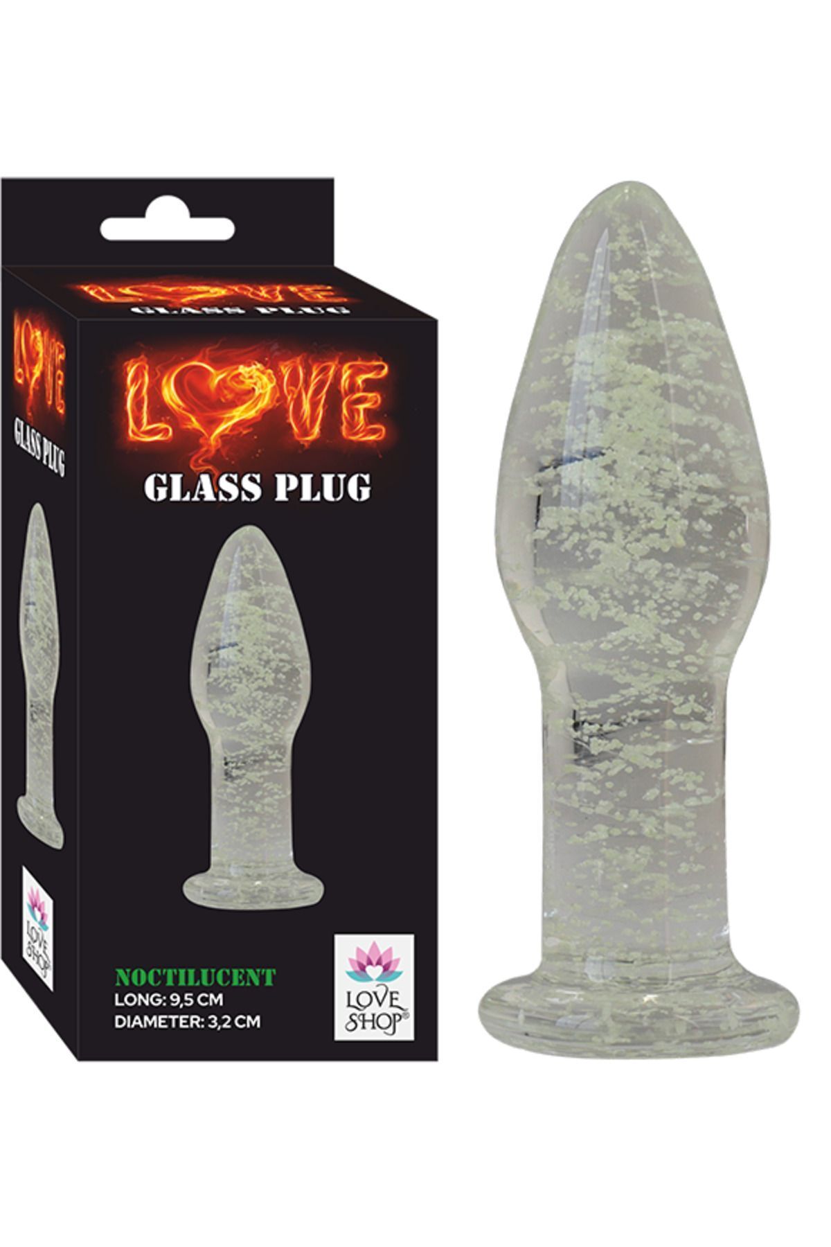 1_org_zoom-1956.jpg Parlayan Cam Anal Plug - LED Işık - Özel Tıpa - Kullanımı Kolay - Uzunluk 12.6 cm - Görsel 1