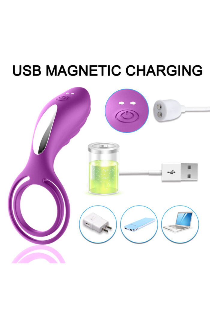 Mor Penis Halkası Vibratör - Yüksek Frekans Titreşim - Eller Serbest - Ergonomik Tasarım - Görsel 5