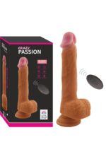 Uzaktan Kumandalı Realistik Vibratör-Sessiz ve Şarj Edilebilir-Uzunluk 20 cm Yukarı Aşağı Rotasyonlu