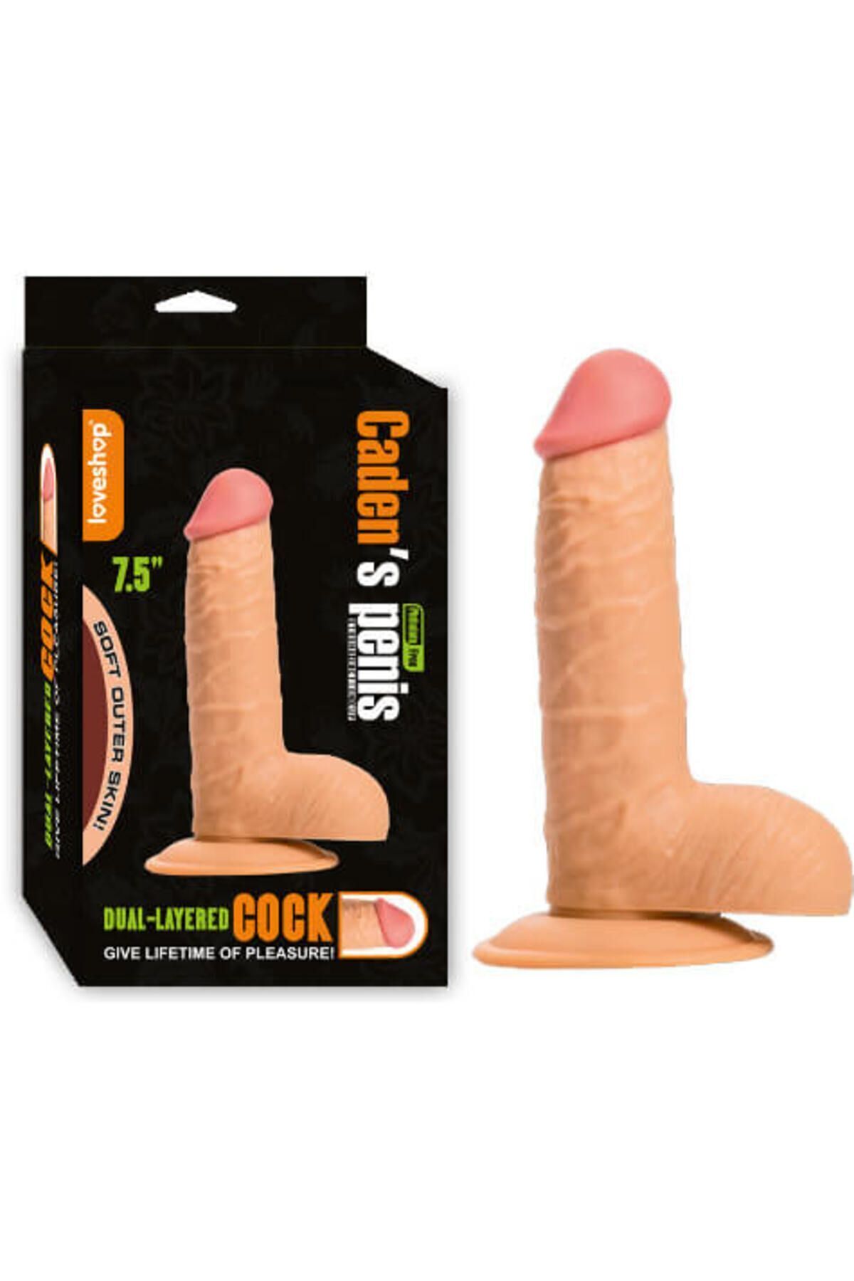 1_org_zoom-2034.jpg Caden's Realistik Penis - 19cm, Açık Ten Rengi, Cilt Dostu & Vantuz Özellikli - Görsel 1