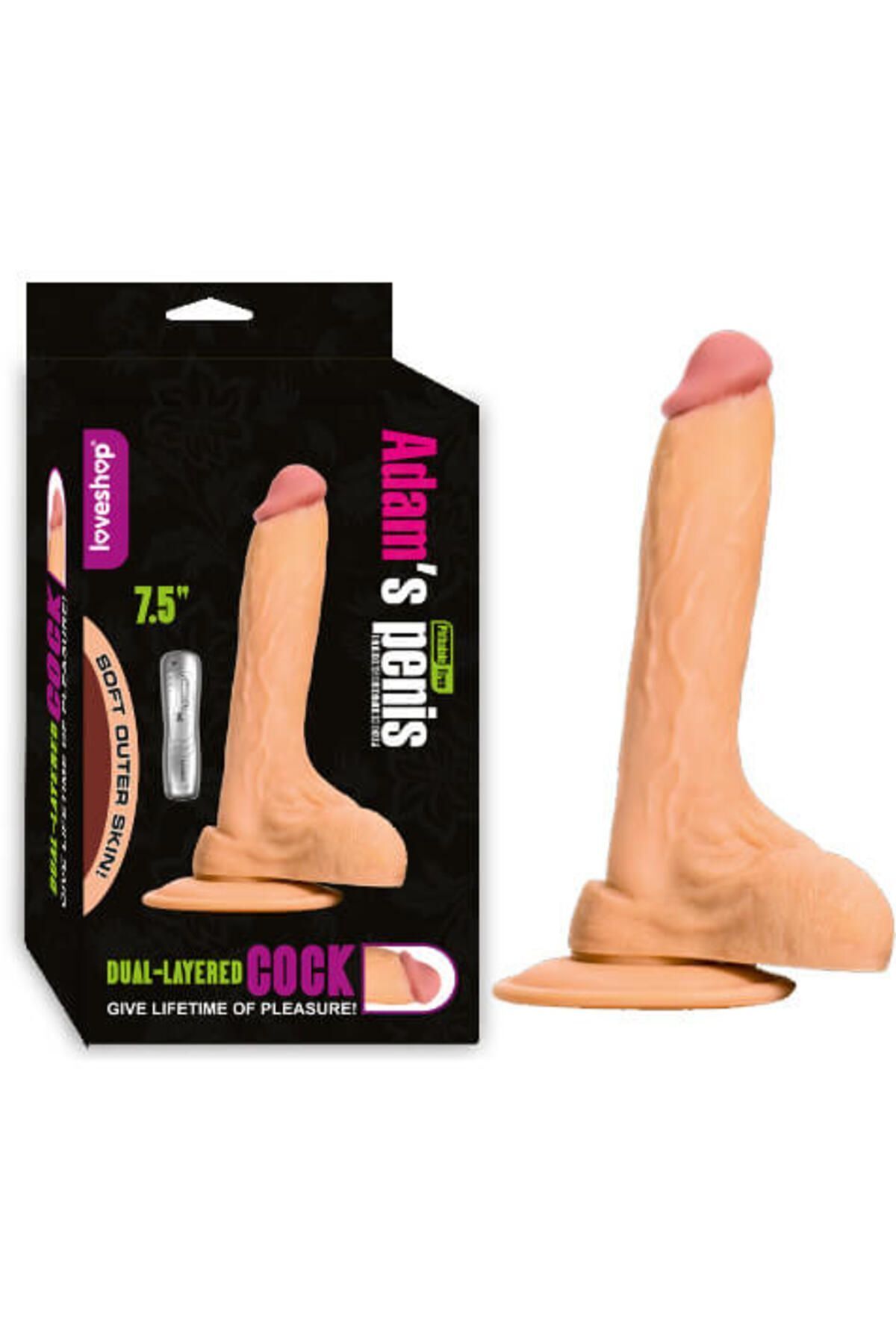 1_org_zoom-2038.jpg Adam's 19cm Realistik Vibratör Penis - Esnek, Vantuzlu, Cilt Dostu Silikon İçerikli -Titreşimli - Görsel 1