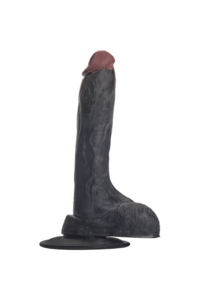Adam's 19cm Realistik Penis - Siyah Ten Rengi, Vantuzlu, Kaliteli TPE - Image 2