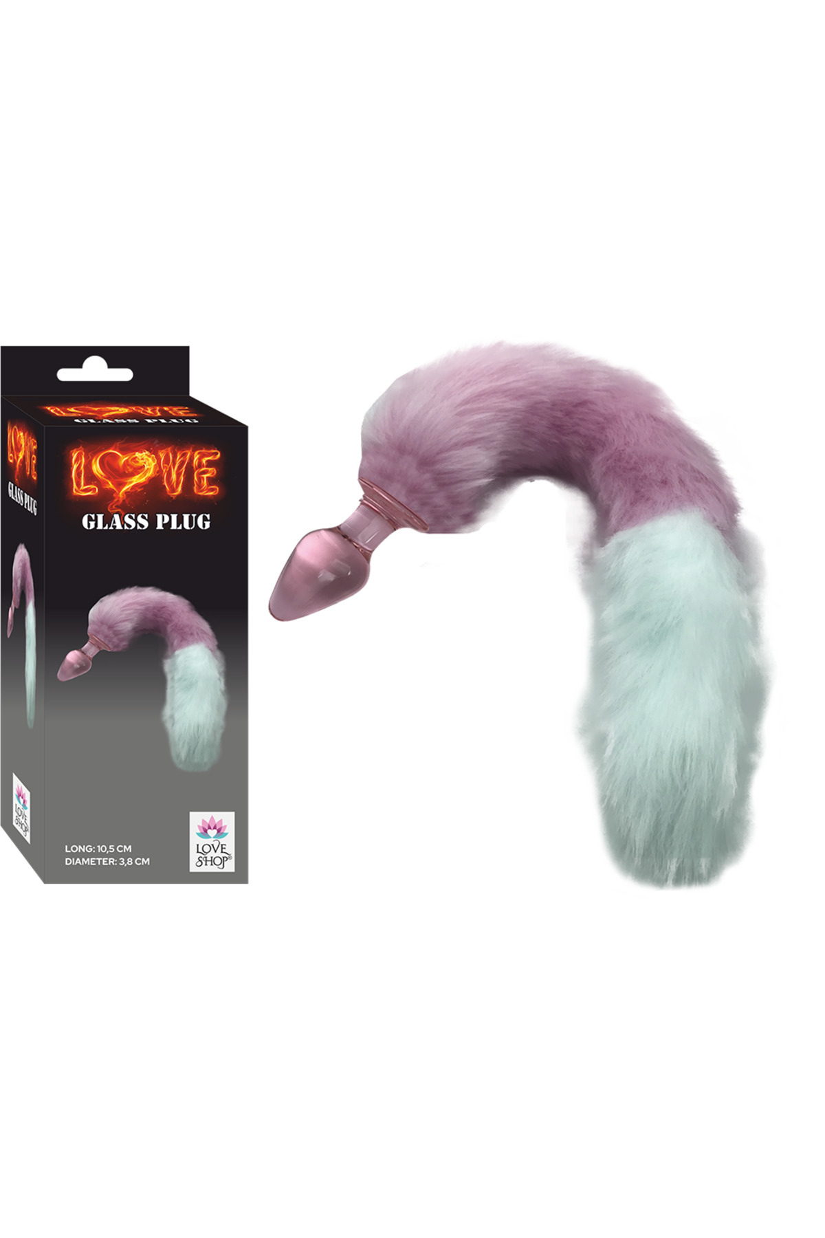 1_org_zoom-2108.jpg Pembe-Beyaz Tüylü Anal Plug - Kolay Temizlenebilir - Özel Tıpa - Uzunluk 9 cm +PELUŞ KUYRUK - Görsel 1