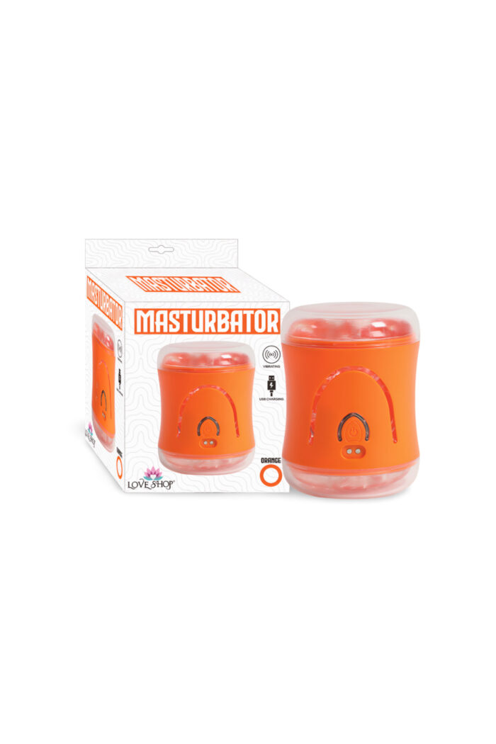 10 Modlu Titreşimli Erkek Mastürbatör - USB Şarjlı * Kutulu * ORANGE - Image 2