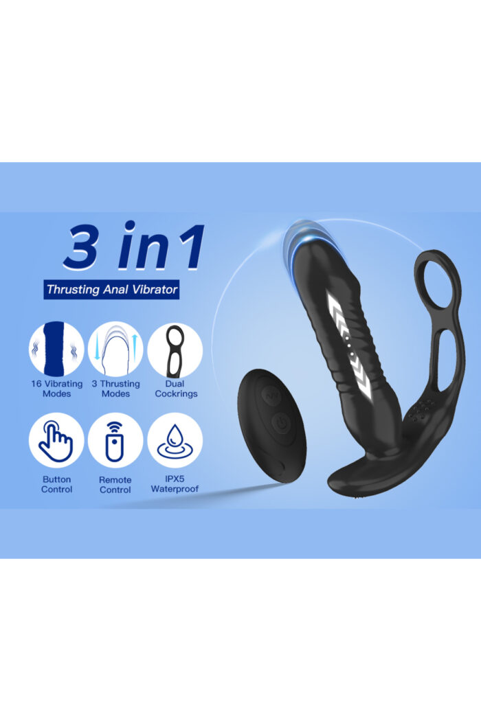 SEPHO RİNG VİBRATİNG - Anal Penis Ringi- Uzaktan Kumandalı 16 Titreşim- Yukarı-Aşağı Salınım - Image 3