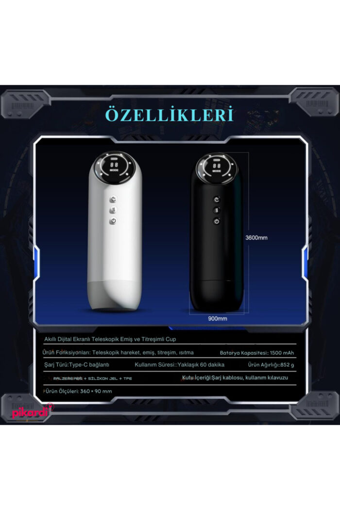 Out Space - Dijital Ekranlı - Isıtmalı - Otomatik Mastürbatör - Görsel 8