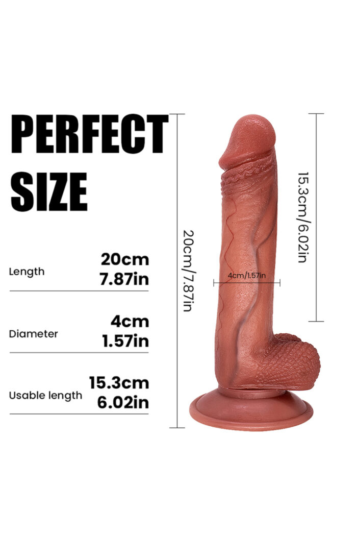 Rafael Titreşimli Realistik Dildo – Çift Katman TPE, Kumandalı, 19,5 cm Vibratör - Image 3
