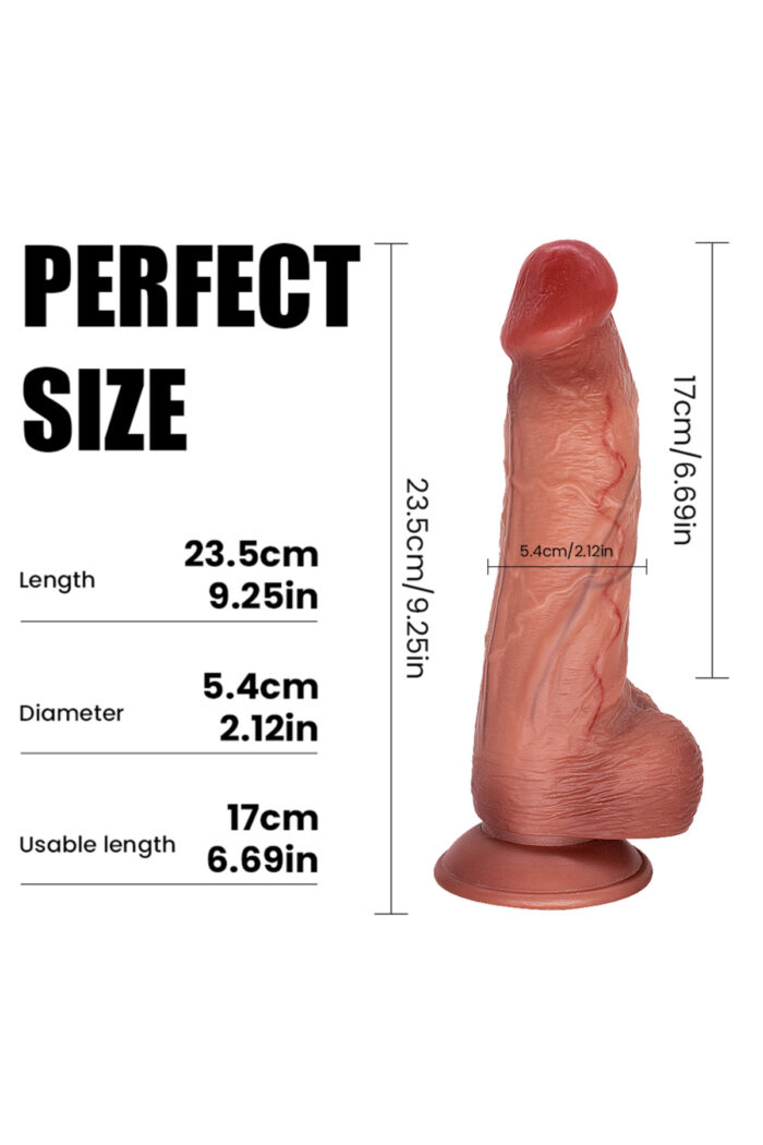 Raul Titreşimli Realistik Dildo – Çift Katman TPE, Kumandalı, 23,5 cm - Görsel 8