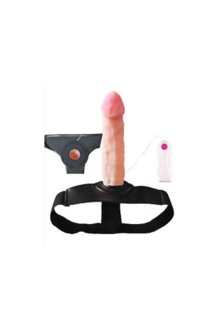 Flesh Strapon 20cm Realistik 7cm Kumandalı Titreşimli Dolgulu Içi Boş Strapon Penis - Image 2