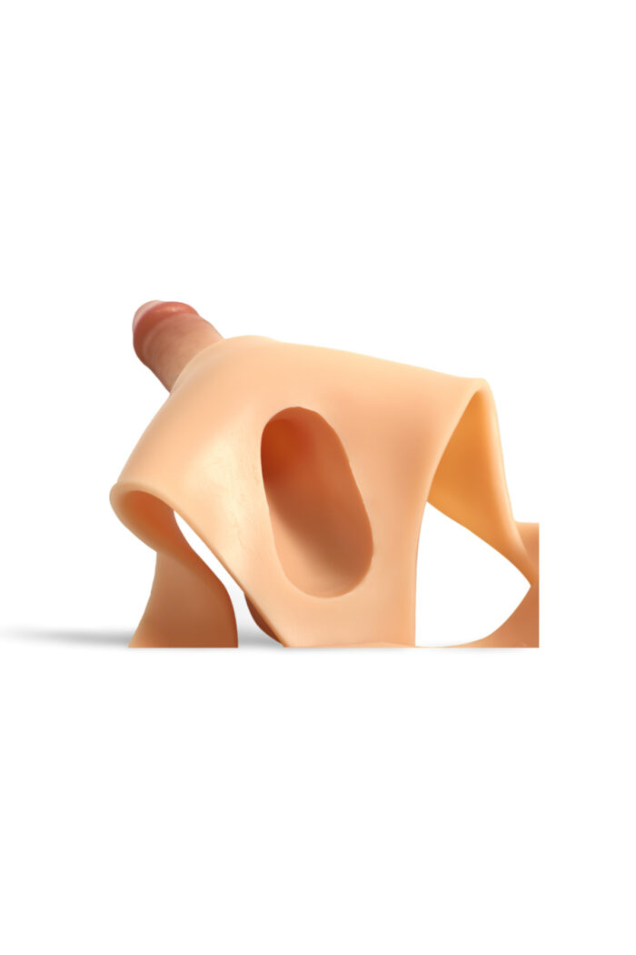 STRAP-ON HOLLOW İÇİ BOŞ Giyilebilir Silikon Penis - Belden Bağlamalı, 20 cm - Image 3