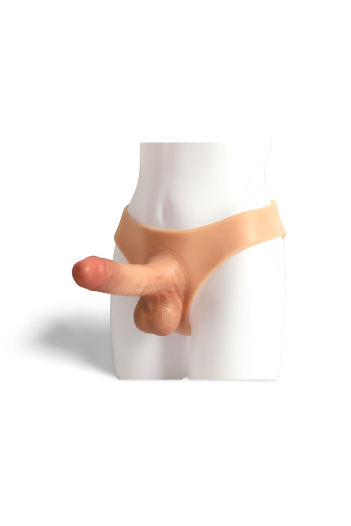 STRAP-ON HOLLOW İÇİ BOŞ Giyilebilir Silikon Penis - Belden Bağlamalı, 20 cm - Image 5