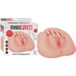 Tam Gerçekçi Titreşimli Vajina ve Anal Giriş - 19 cm Derinlik, Açık Ten Rengi