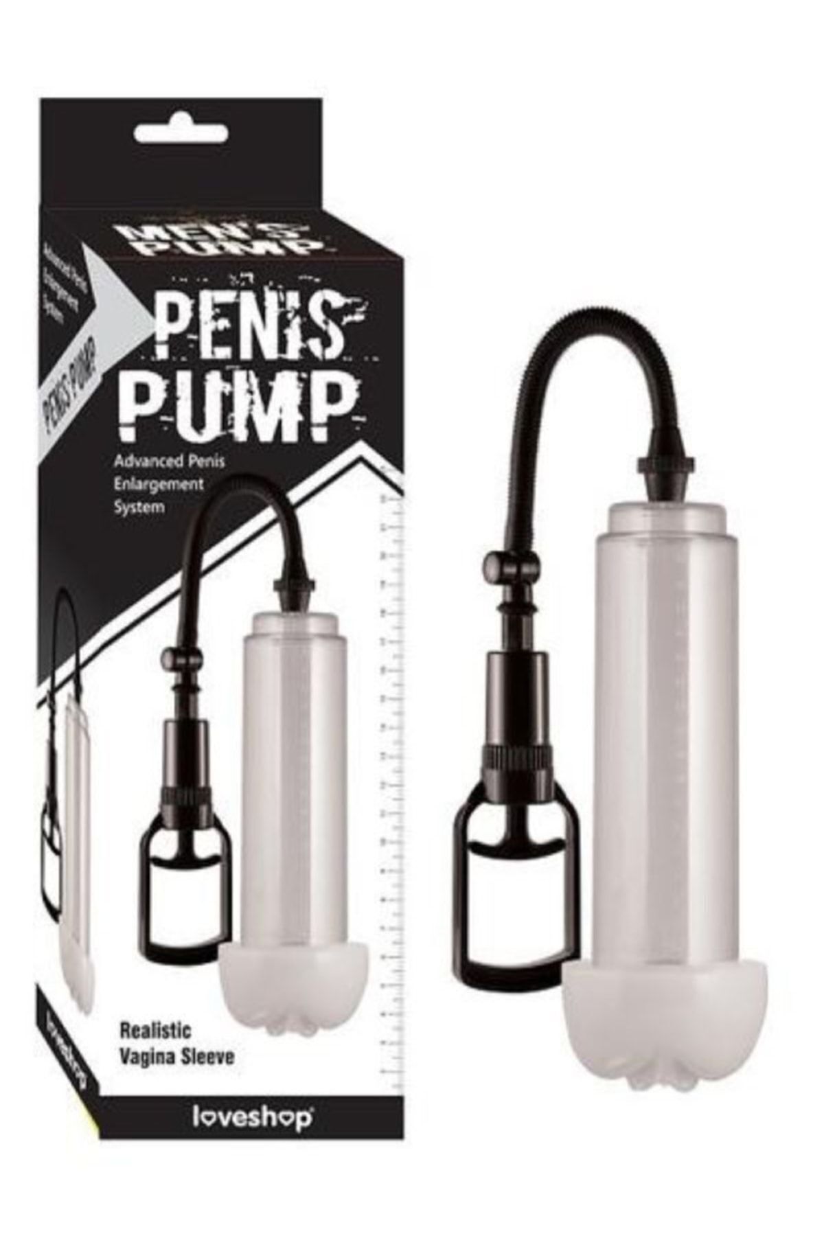 1_org_zoom-349.jpg Penis Pump Penis Pompaları/Vajina Girişli Penis Pompası * 20 cm Şeffaf Silindirli - Görsel 1
