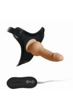 Harnes Silikon Dildo TEN rengi 10 Fonksiyonlu Titreşim Ve Belden Bağlamalı Tasarım - 16 Cm