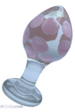 CAM ANAL PLUG* 1.SINIF KALİTE CAM ANAL PLUG * 9 CM BOY 4,4 CM EN * PÜRÜZSÜZ PEMBE BENEKLİ * BEYAZ ANAL PLUG - Görsel 2