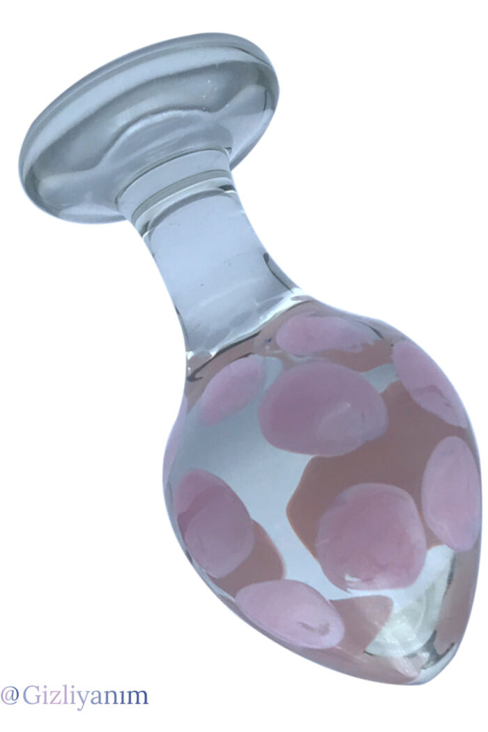 CAM ANAL PLUG* 1.SINIF KALİTE CAM ANAL PLUG * 9 CM BOY 4,4 CM EN * PÜRÜZSÜZ PEMBE BENEKLİ * BEYAZ ANAL PLUG - Görsel 3